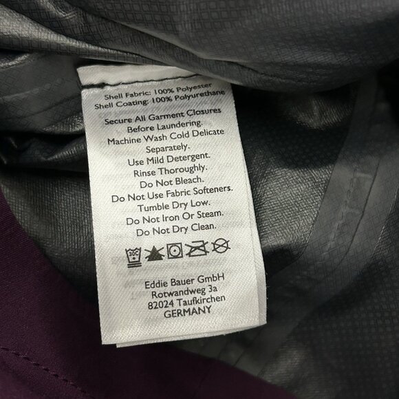 Eddie Bauer Women Small Dk Plum Weatheredge Stretch Waterproof Rain Parka Jacket - Picture 8 of 16